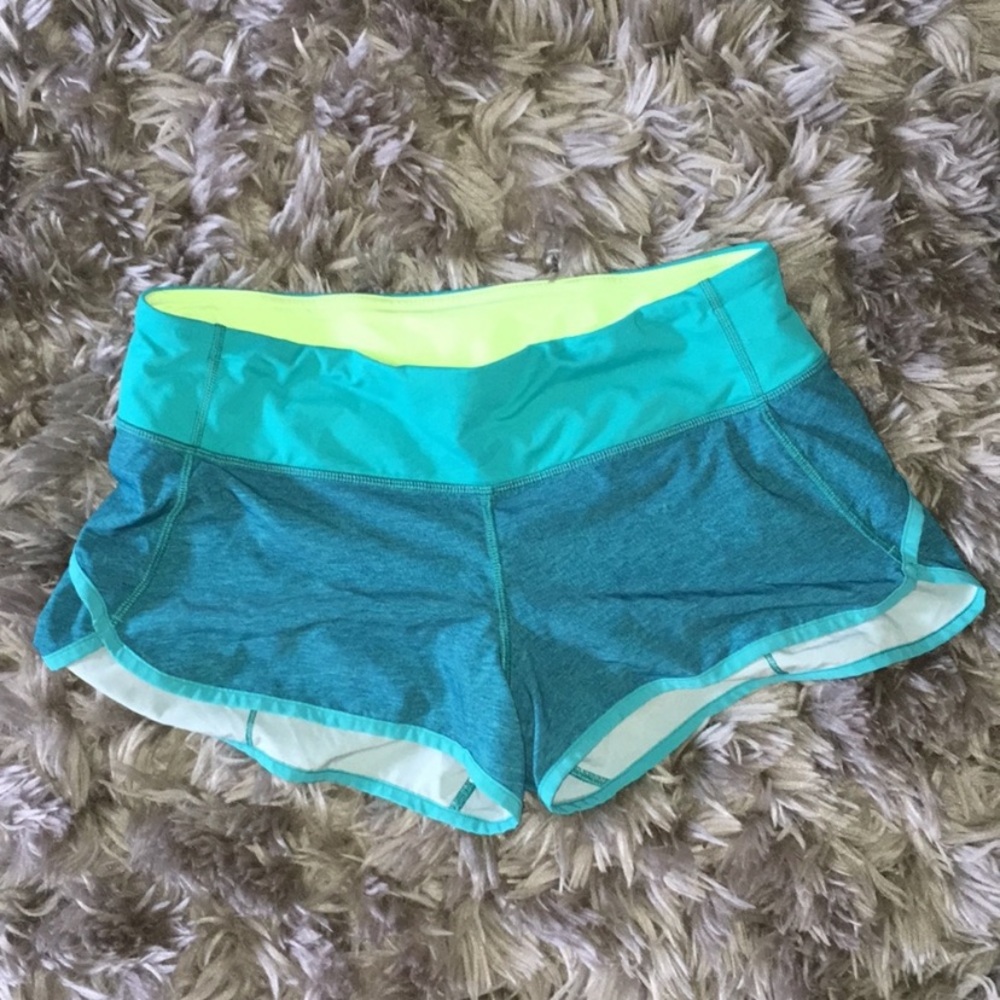 Blue and green Lululemon shorts
